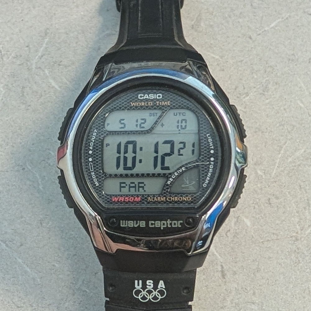 Casio Wave Ceptor Black Digital Watch